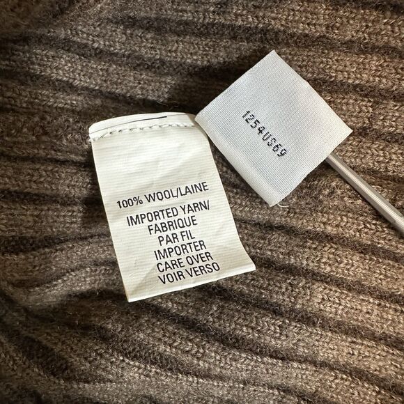 Anne Klein II Ribbed Longline Cardigan 100% Wool M Brown Business Casual Office - Picture 11 of 13